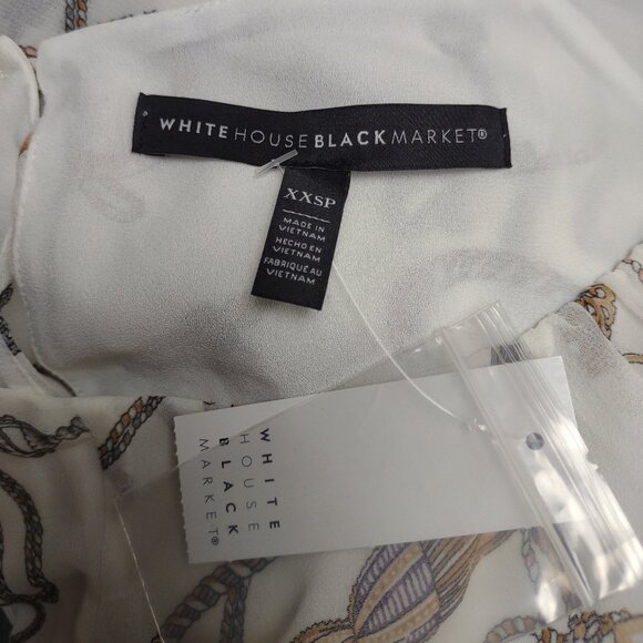 NWT WHBM White House Black Market white keys and rope layered blouse ladies XXSP - Picture 9 of 10